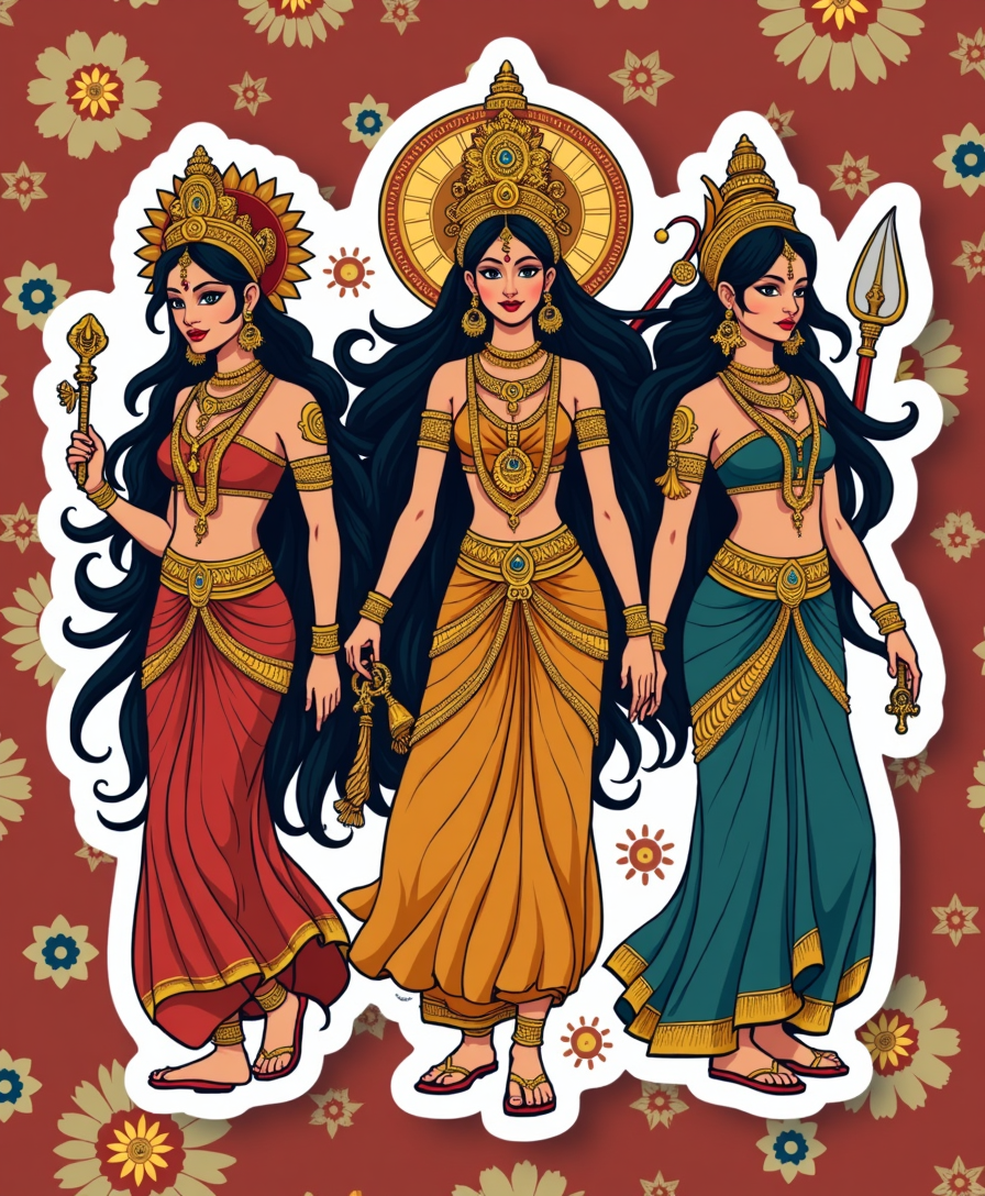 Indian Gods - Religious - Stickers Sheet v51